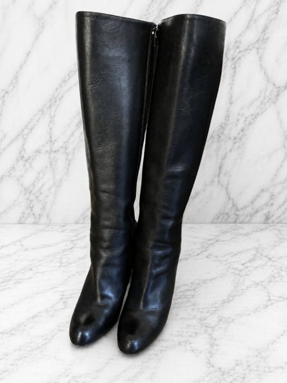 Christian Louboutin Black Napa Leather New Simple Botta Knee Length Boots 37 - Picture 3 of 15